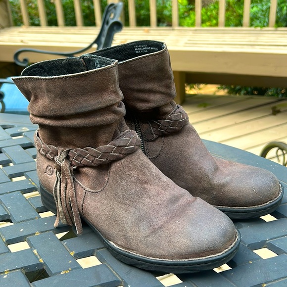Born Women’s Suede Ouvea Ankle Zippered Leather Boots - Picture 1 of 15